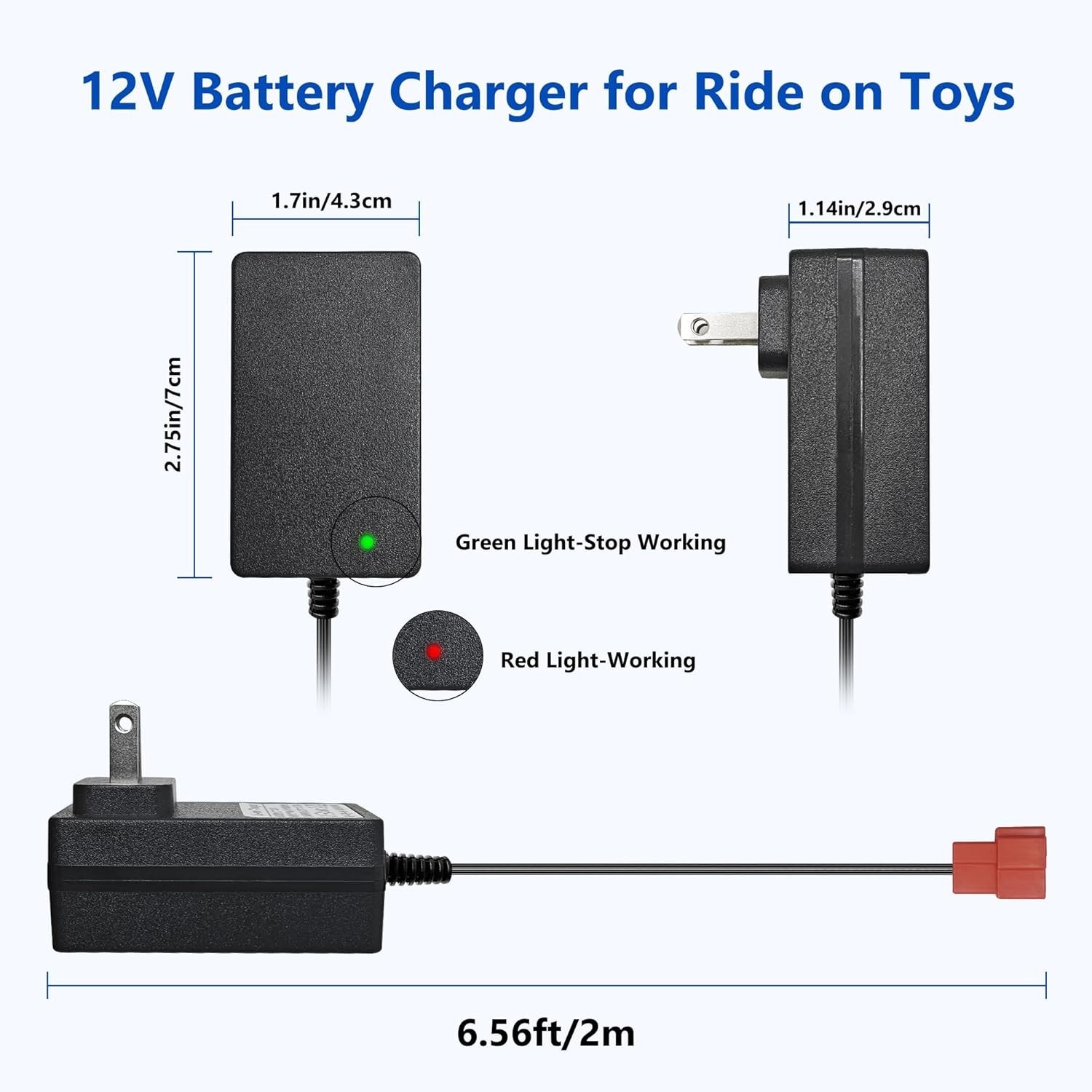 12 Volt Battery Charger for Kids ATV Ride on Toys, Fit for BMX X6, Kid TRAX GMC,