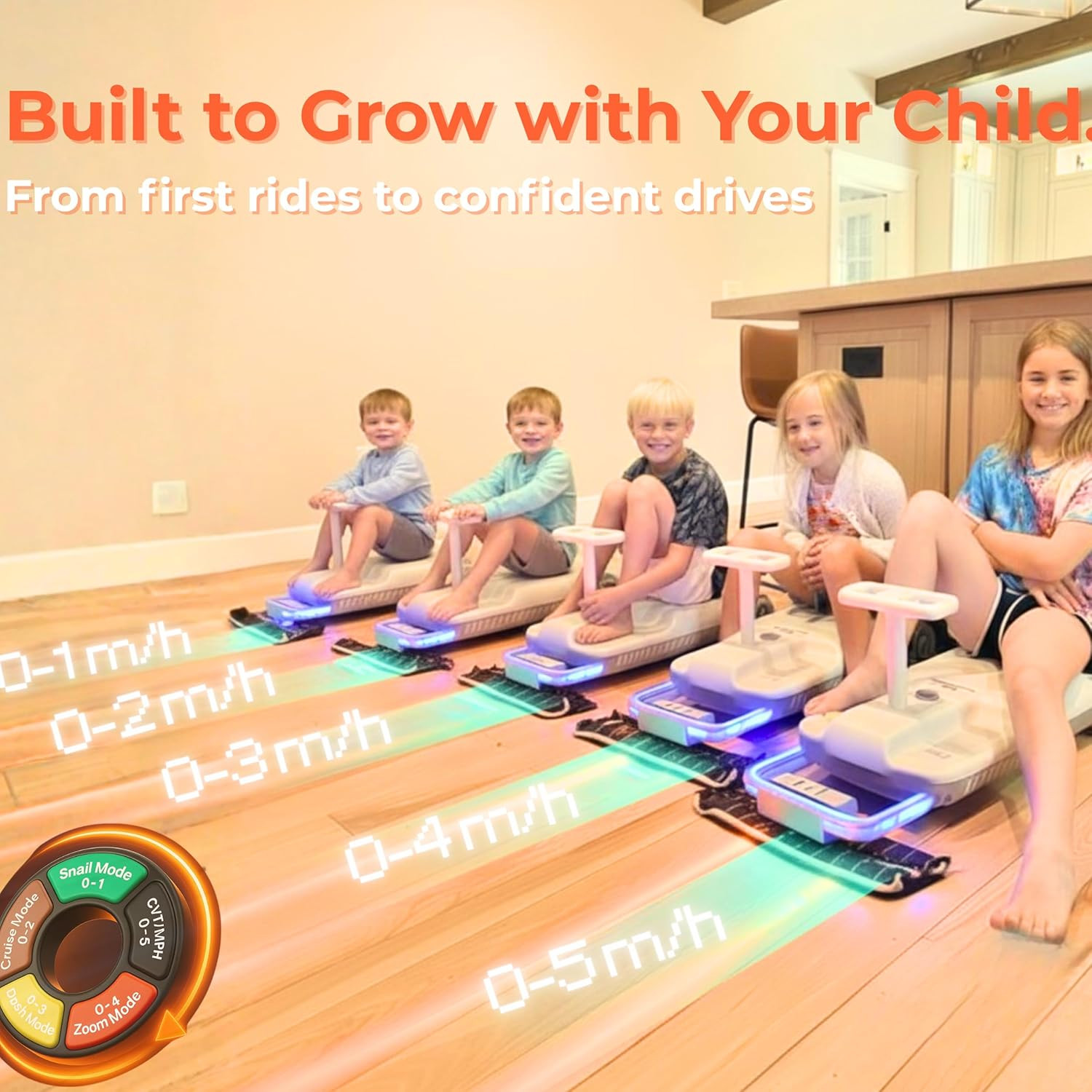 12V Ride-On Car with Cleaning Fun, 3 in 1 Gokart, Soft-Start, 5-Speed Adjustable