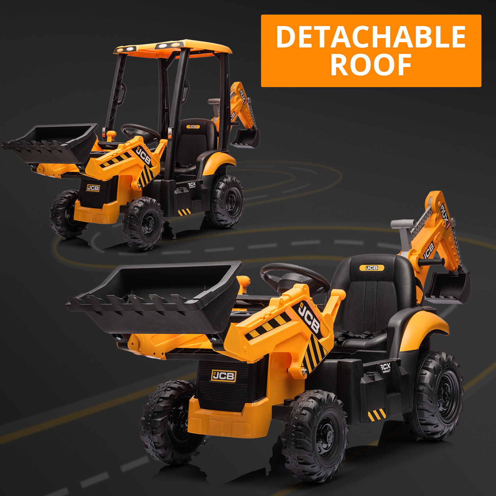 12V Ride On Excavator Toy Tractors Digger Movable Construction Truck 1-5 Years