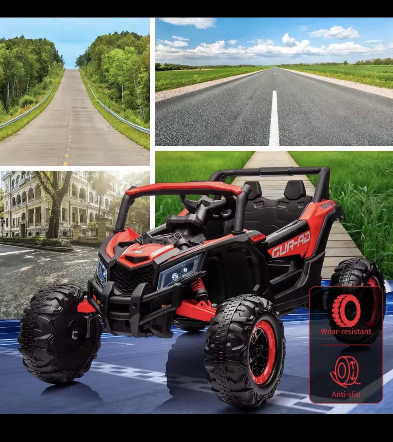 24V Kids Ride-On UTV Car w/ Remote Control, LED Headlights, Music Panel