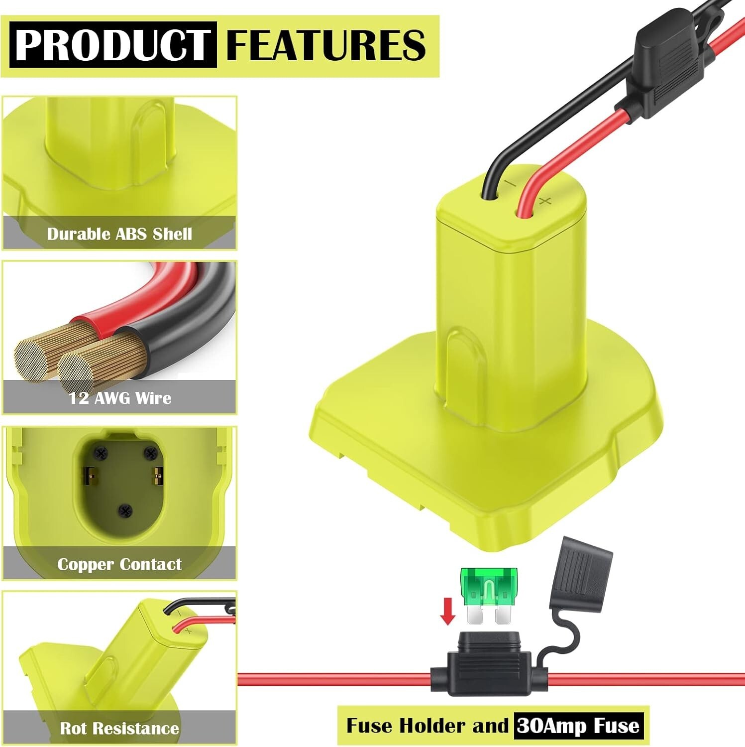 Power Wheel Adapter Ryobi 18V Battery Conversion Kit for Power Wheels RC Toys