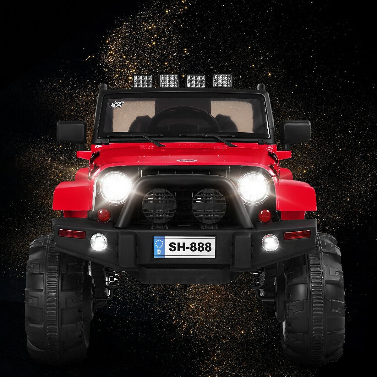 12V Kids Ride-On Truck Car w/ Remote Control & LED Lights – Red