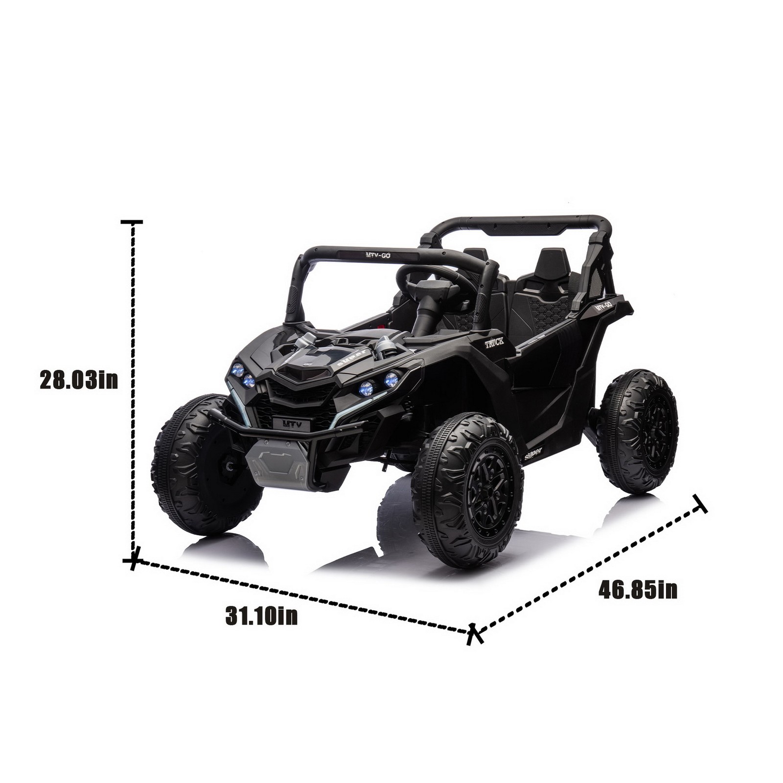 24V 7Ah Kids Ride On Rally UTV Car Parents Control 4-Wheel Suspension LED Music