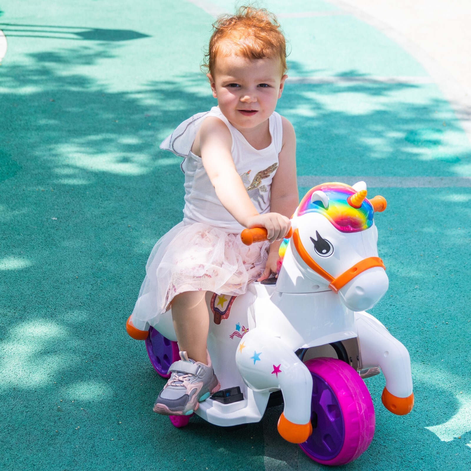 TOBBI Ride on Unicorn Car Baby Rocking Horse Toys for Girls Electric Ride On Toy