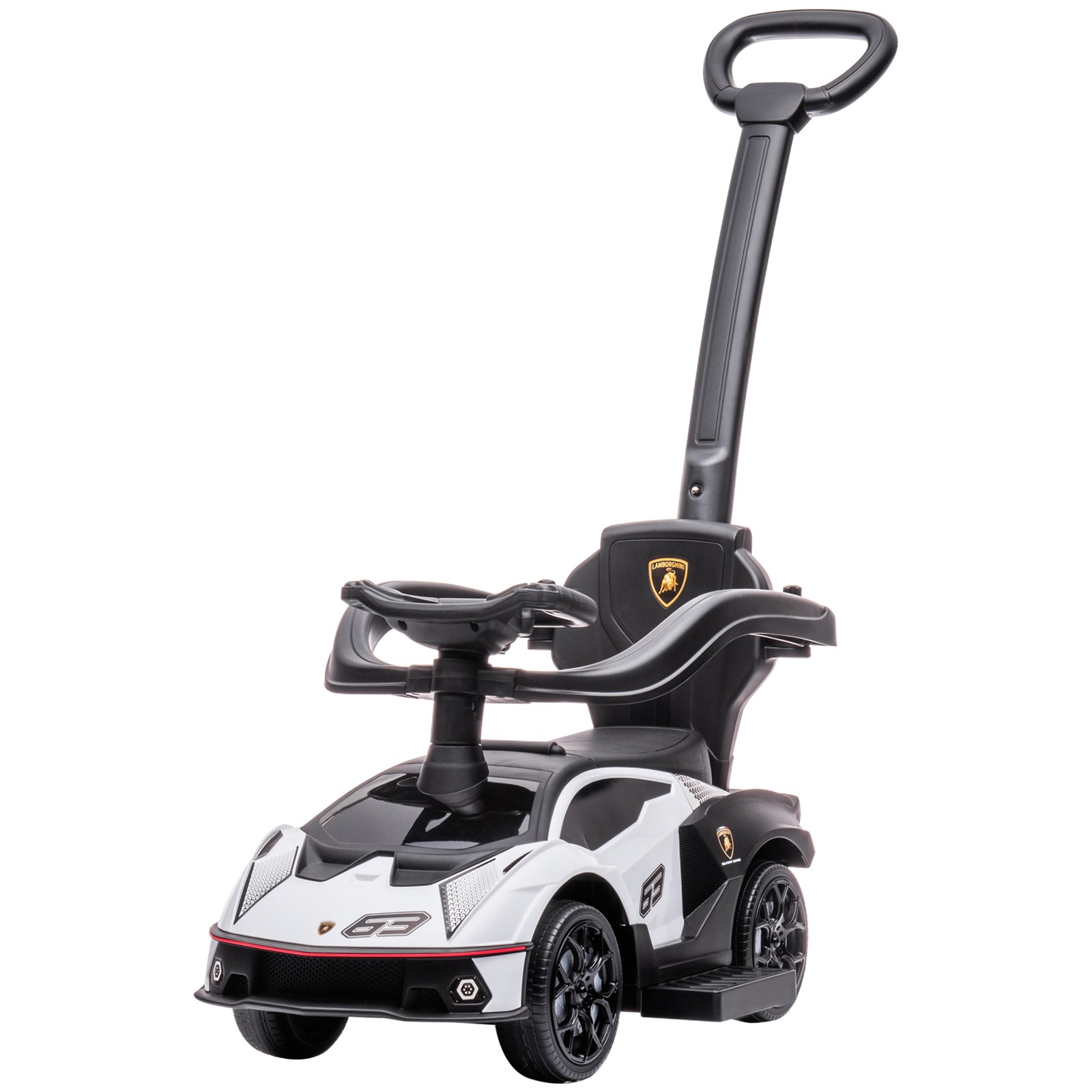 Toddler Push Car, Lamborghini Stroller Walking Car Age for 1-3, White