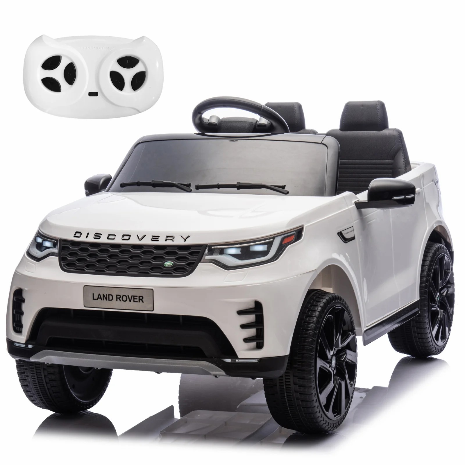 12V Kids Ride On Car Land Rover Style Dual Motors 3 Speed Remote Control White