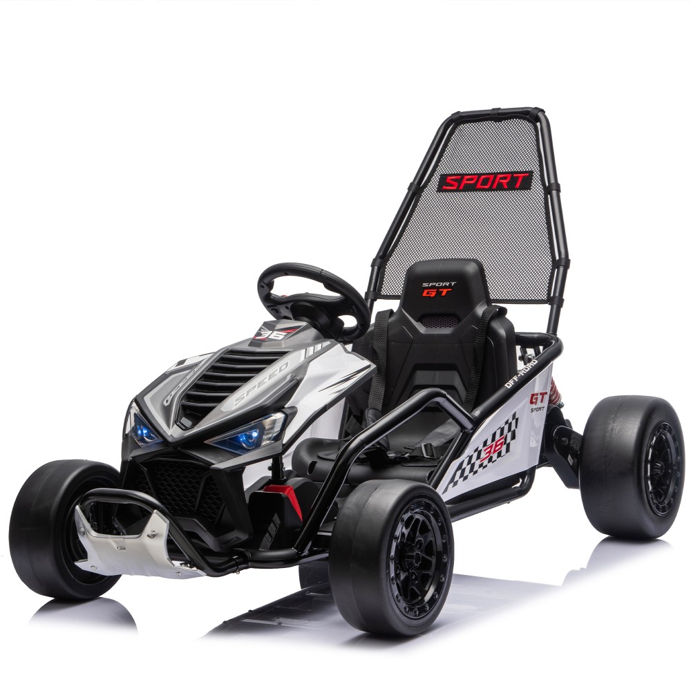 24V Electric Kids Go Kart Ride on Car Drift Car Roll Cage Harness for Age 6-12