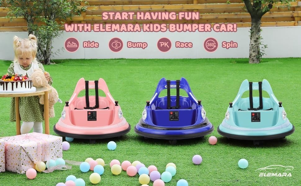 Kids Bumper Car | 12V Ride On, 360 Spin, Bluetooth, LED Lights, Remote