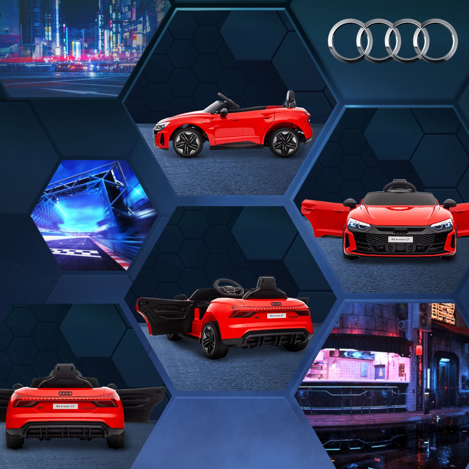 12V Kids Electric Ride On Car, Licensed Audi RS e-tron GT