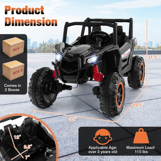 2-Seater Kids Ride on UTV with 2.4G Remote Control for over 3 Years Old Children