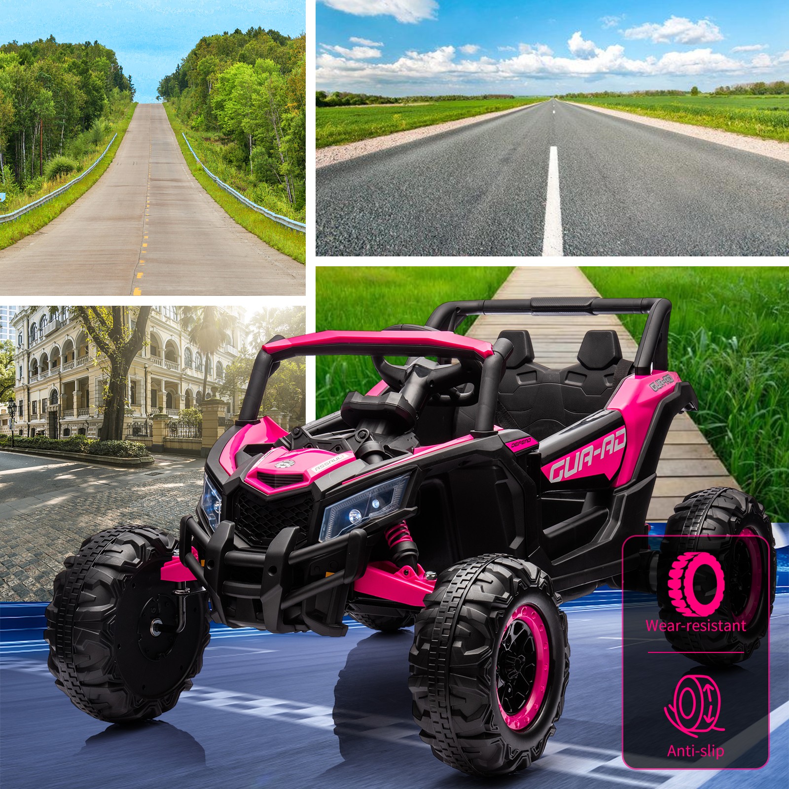 24V Power Wheels Electric Ride on UTV Car Toys Gift for Kids with Remote Control