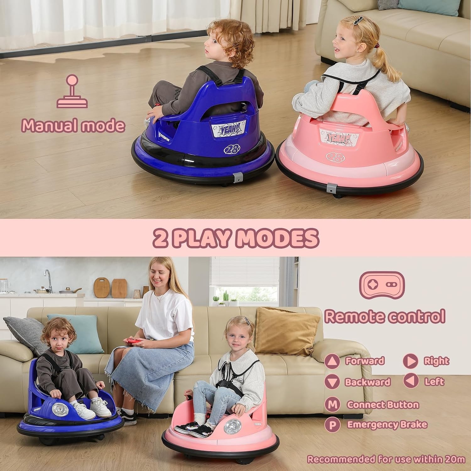 Kids Bumper Car | 12V Ride On, 360 Spin, Bluetooth, LED Lights, Remote