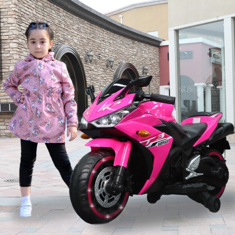 12V Kids Motorcycle Ride On Toy w/ Training Wheels 12v7ah for kids 3-6 Years Old