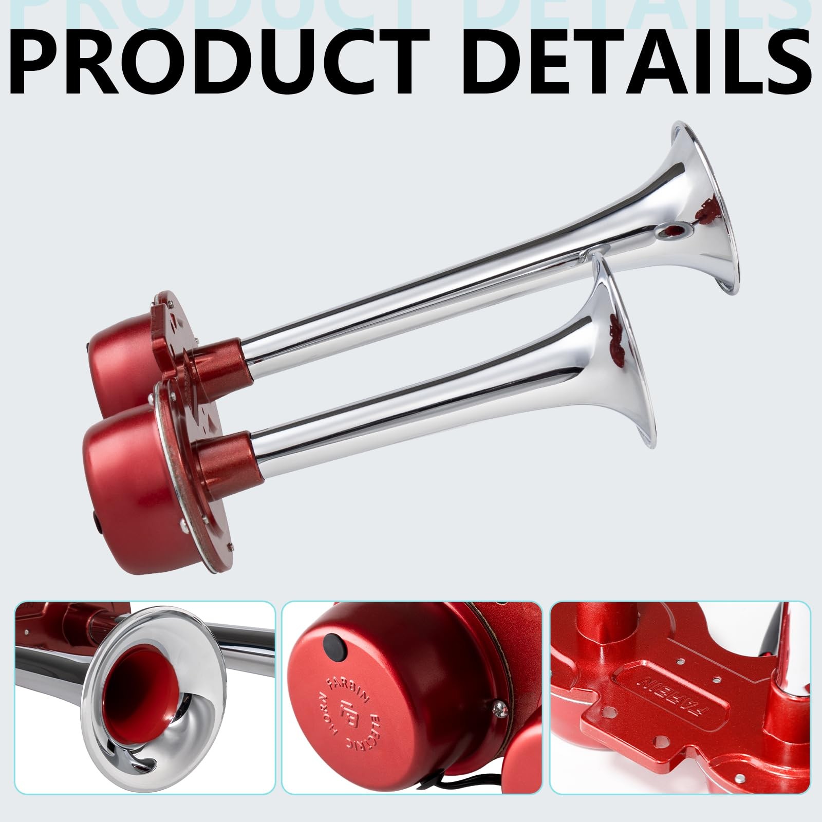 150DB Train horns for Truck,Super Loud 12V Electric Horn,Upgraded Fashion Mot…