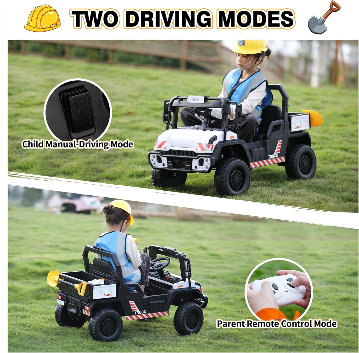 12V Electric Kids Dump Truck Toy, Toddlers Ride on Car with Parent Remote Contro