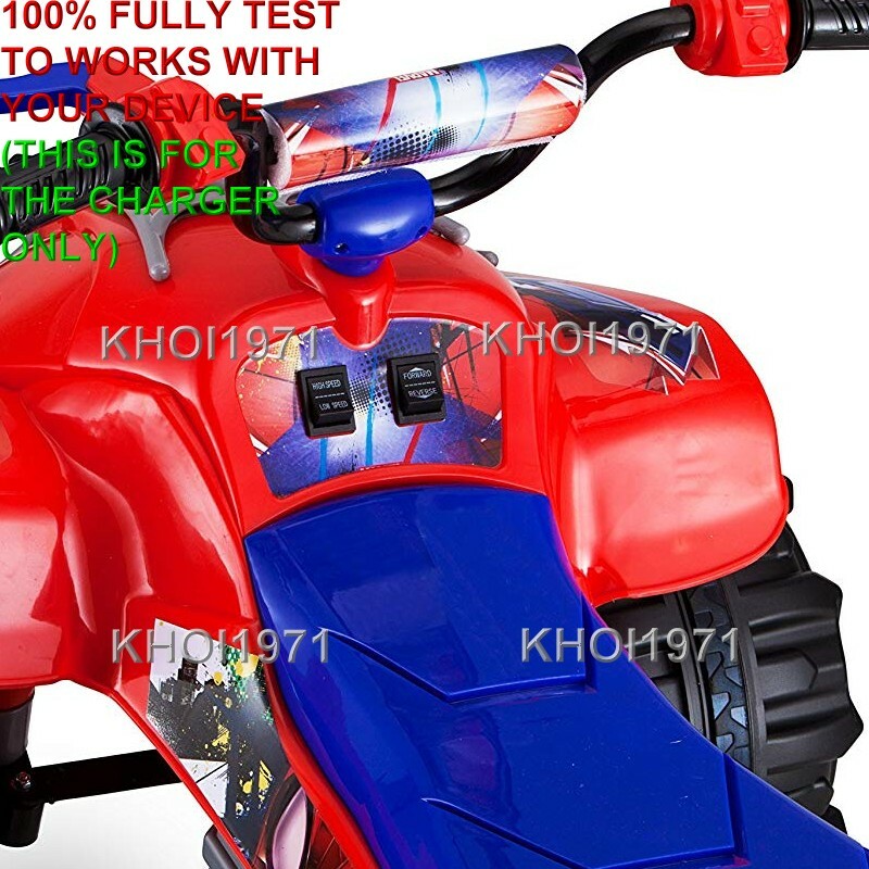 WALL charger AC adapter =02FOR KT1301I Kid Trax Spiderman Power ATV 12V ride on