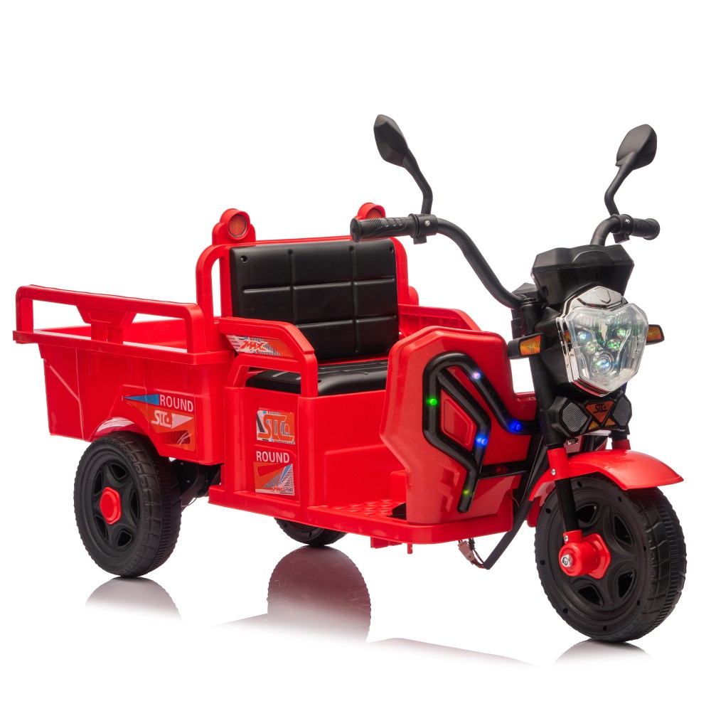 12V Electric Ride on Car 3-Wheel Cargo Truck with LED Music for Toddler Kids 3-6