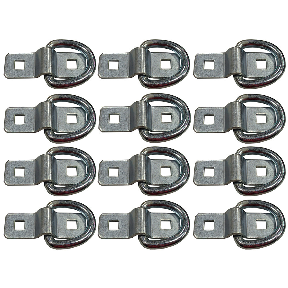 (12) 3/8″ STEEL D RING TIE DOWNS Bolt On 5000 lb for Car Motorcycle Quad ATV UTV