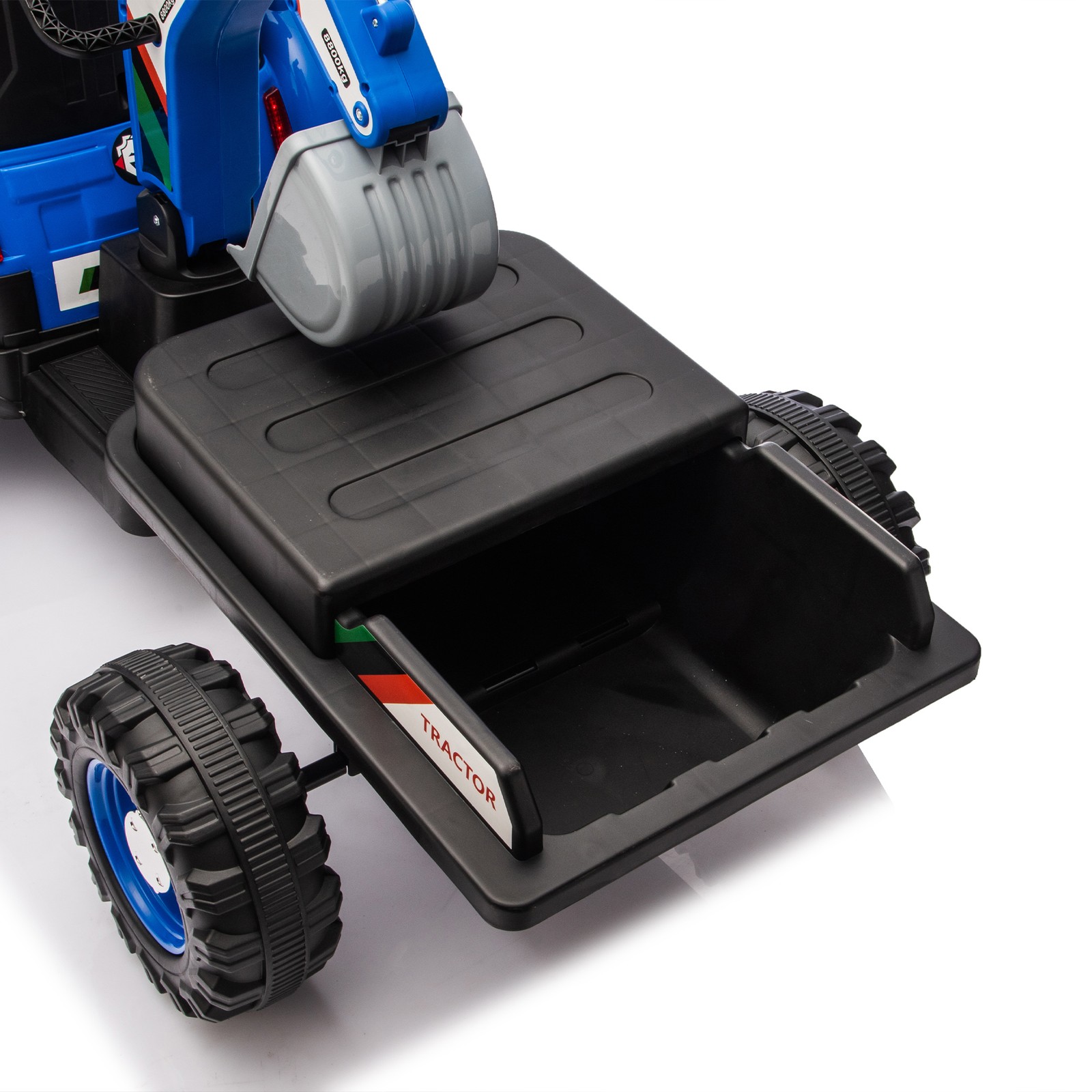 24V Kids Ride On Electric Tractor Car 4-in-1 Construction w/Parents Control Blue