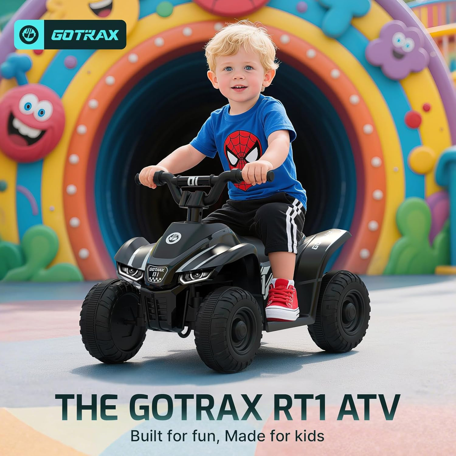 Gotrax RT1 Ride on Toys for Toddlers 1.5-4, Safe 12V Lead-Acid Battery up to 80