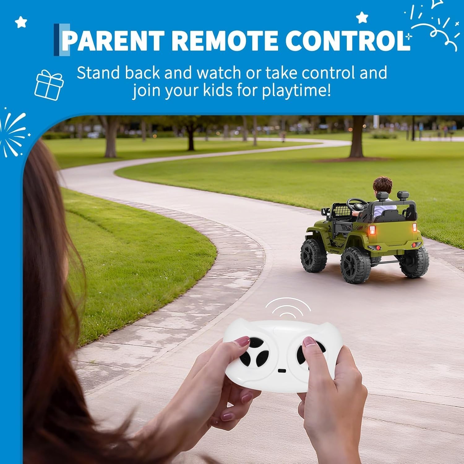 Electric Ride-On Truck Car for Kids with Bluetooth