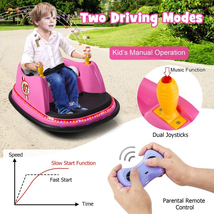 12V Battery Kids Ride On Electric Bumper Car Gift Toddlers With 2 Driving Modes