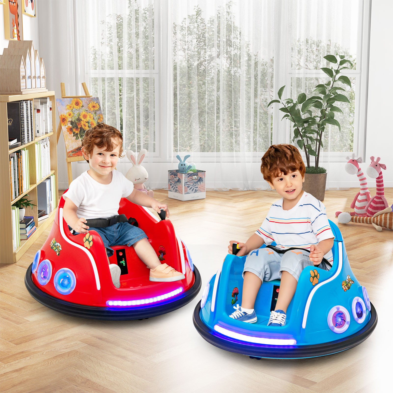 12V Kids Ride on Bumper Car Remote Control w/ Flashing LED Light & Music