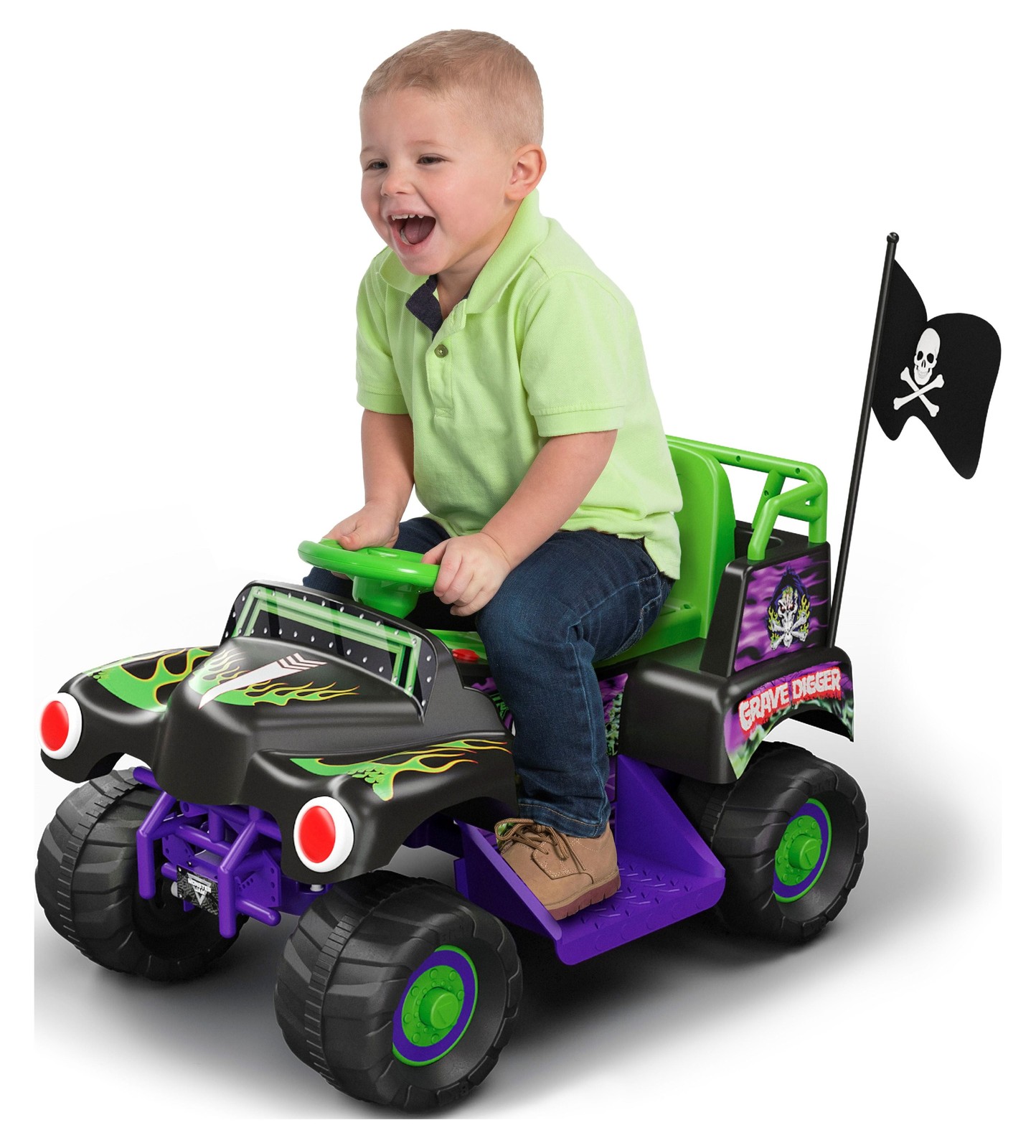 Toddler Monster Jam Grave Digger 6V Ride-On Truck Car Boys Girls Ages 18-36M