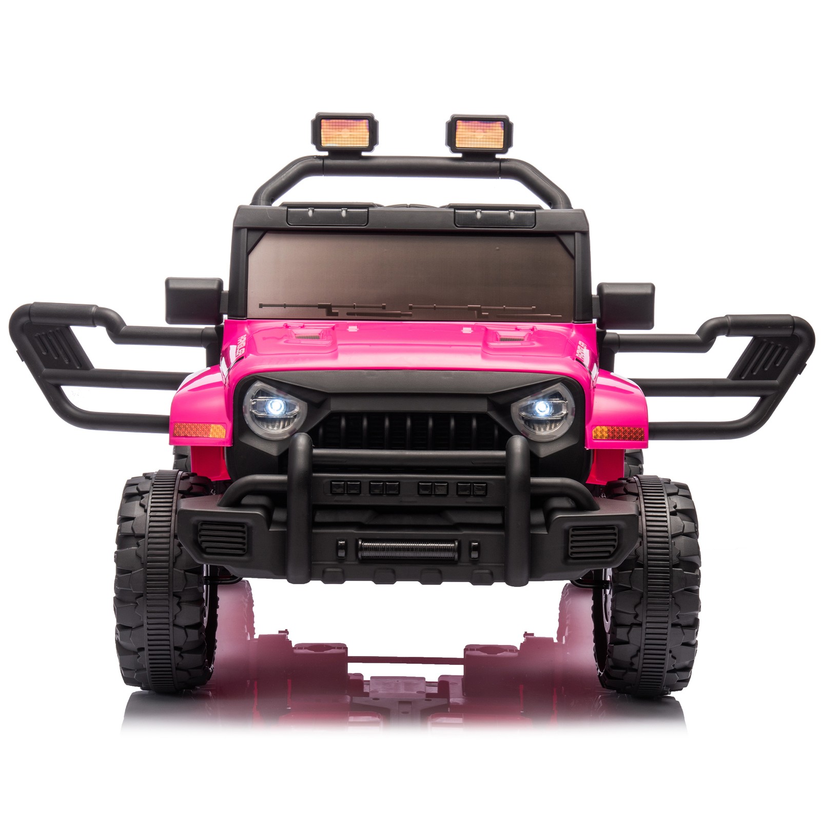 12V Kids Ride On Car Dual Drive 4 wheel With Bluetooth USB for Kids 2-4 Pink