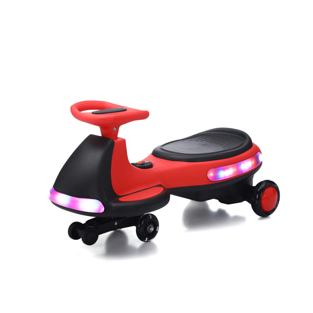 Electric Ride On Wiggle Car, LED & Music, Anti-Rollover, for Boys Girls Ages 3+