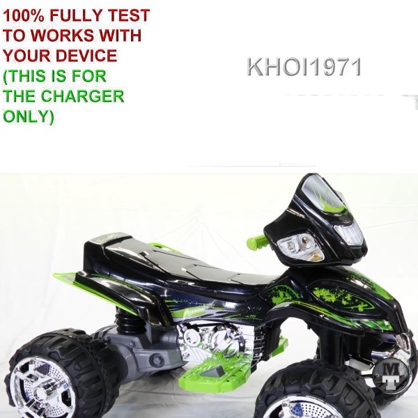 WALL CHARGER AC adapter 8=F BLACK GREEN-TRIM Monster TRAX ATV QUAD ride on 12V