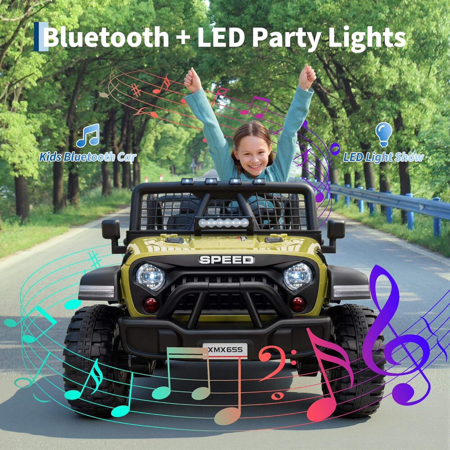 24V 2-Seater Kids Electric Truck with Parent Remote Control, 100Min Ride-On Car,