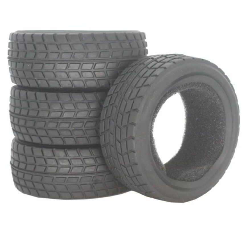 4PCS 26mm X-pattern Soft Rubber Tire for 1/10 Tamiya Wheel Rim On Road RC Car