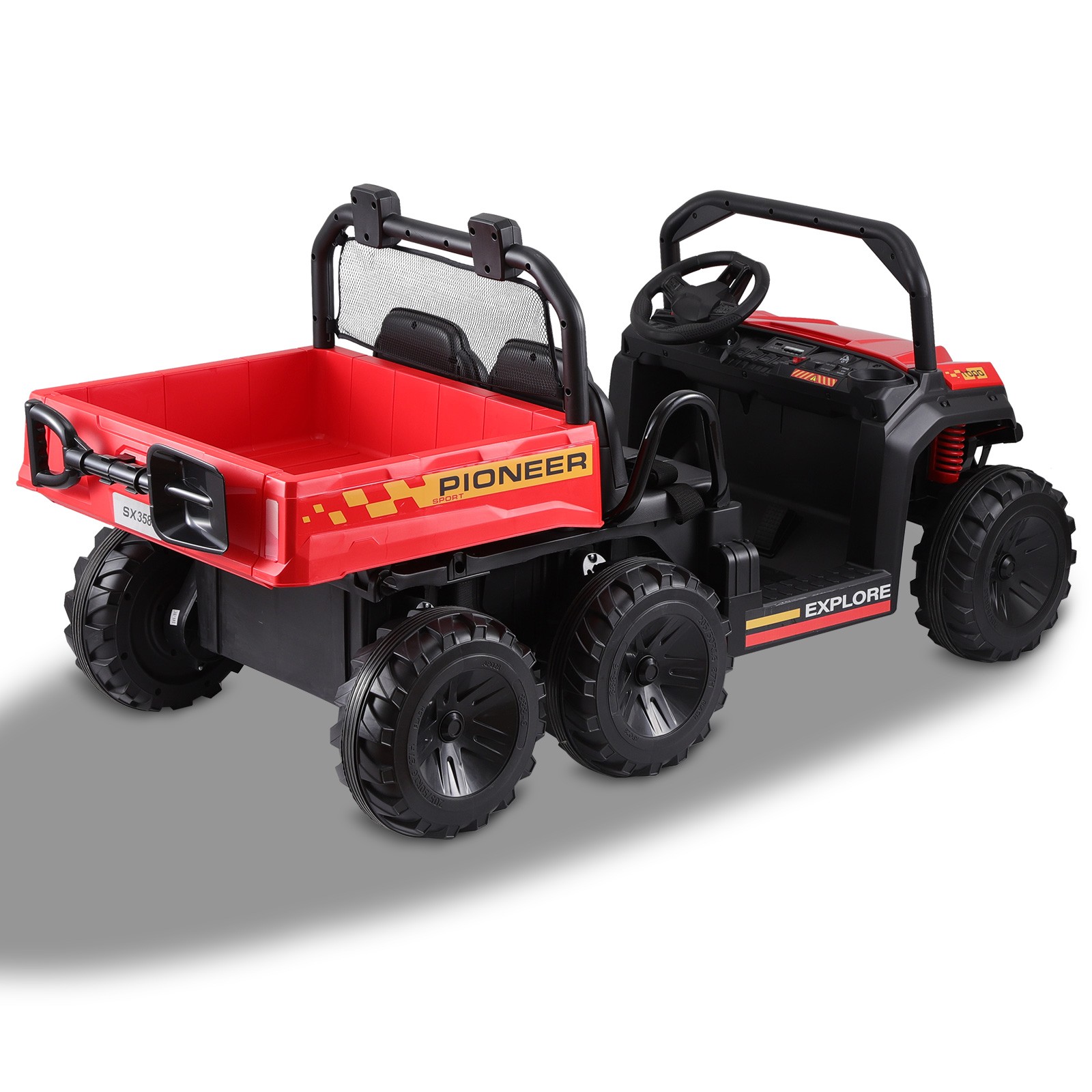 Kids Ride on Car 24V Electric Dump Truck 4WD 6 Wheeler Off-road UTV w/Remote LED