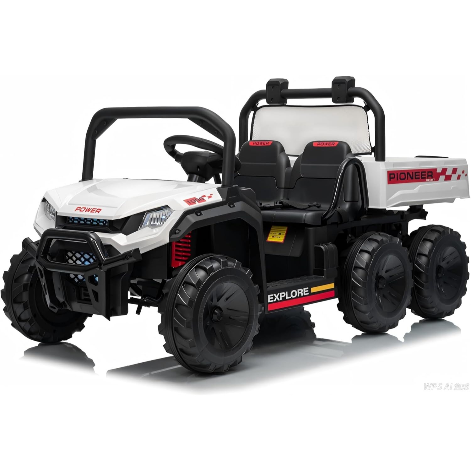 2 Seater 24V Electric Dump Truck, 4WD Kids Ride On Car with Remote & Dump Bed
