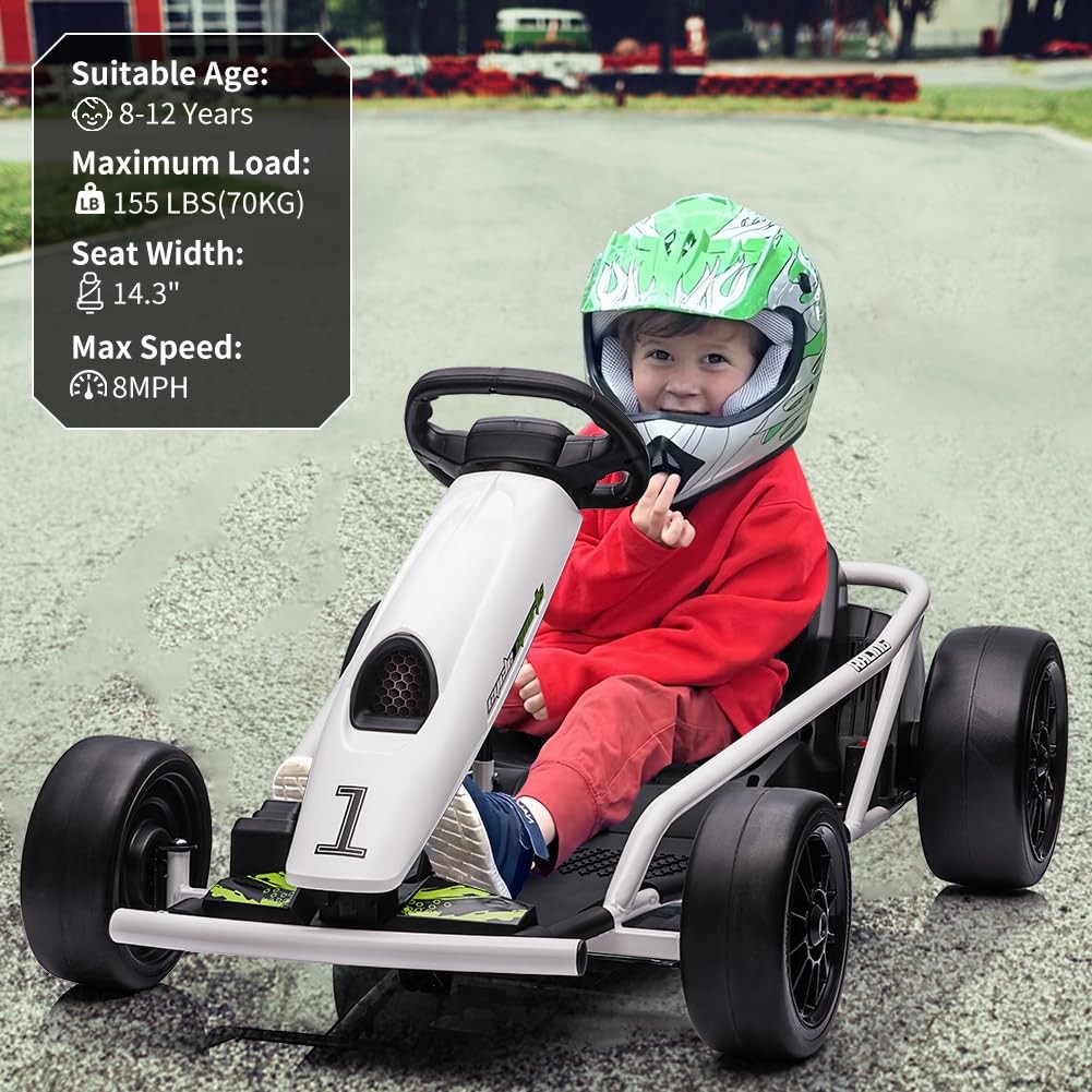 Electric Go Kart for Kids 24V Battery Dual Motors High Speed Outdoor Ride On Toy
