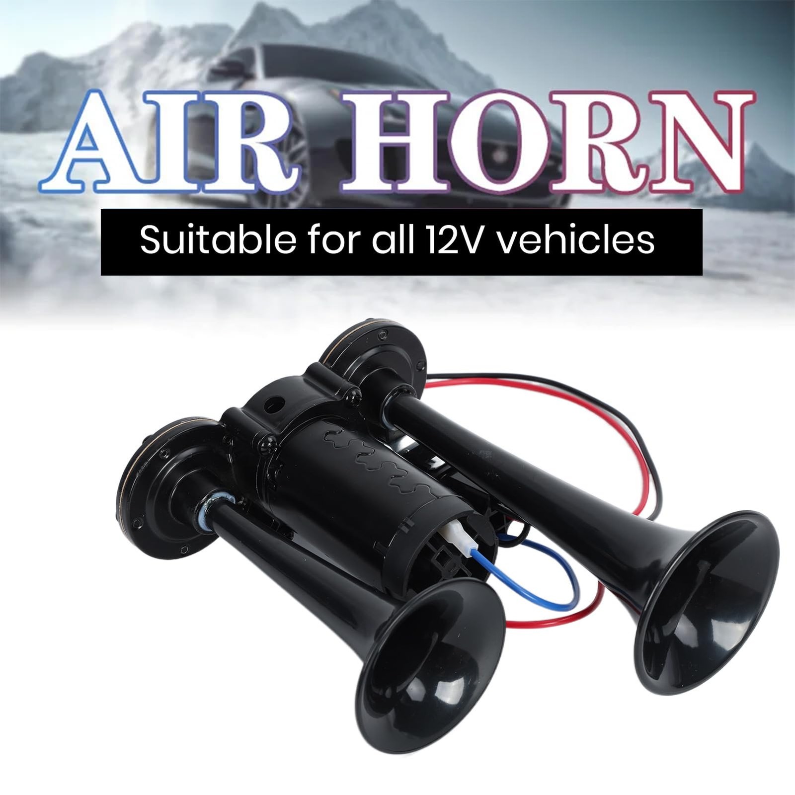 600DB Super Loud Dual Electric Air Horns Kit for Vehicles With Compressor, A…