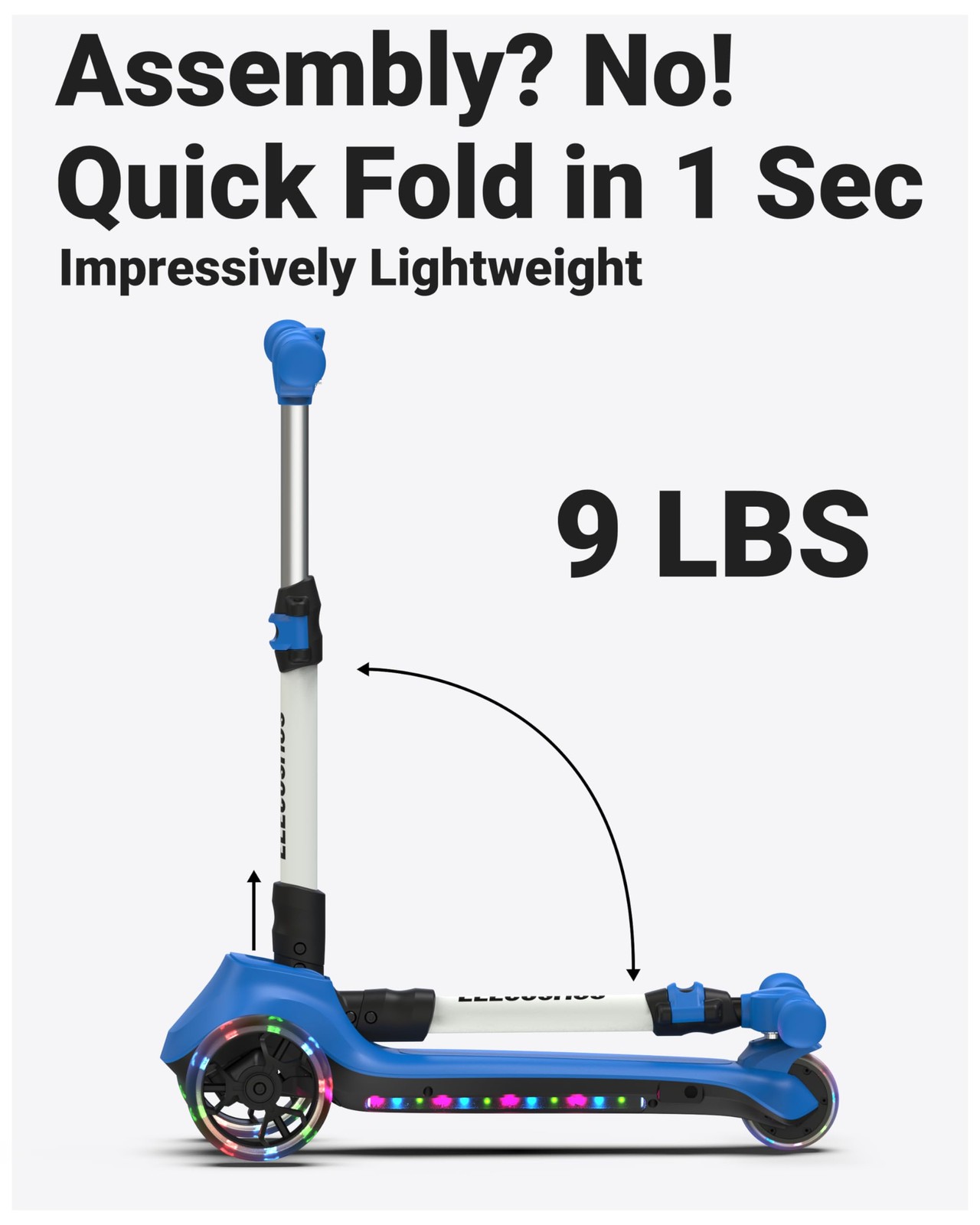 ELECOSMOS Electric Scooter for Kids Ages 5-8, 3 Extra Wide Light Up Wheels & …
