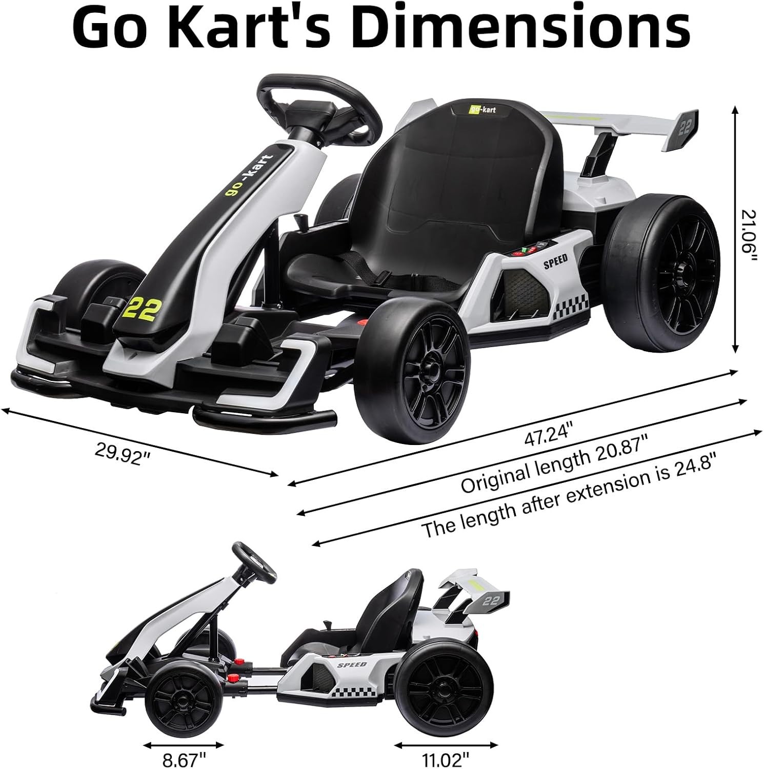 4 Wheel Kids Go Kart Pedal Ride On Car Ages 6-12 110 Lbs Capacity Outdoor Toy