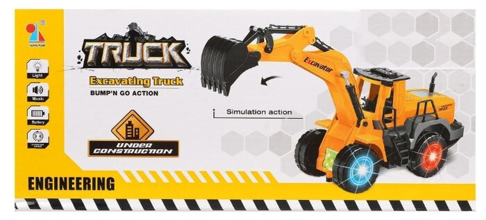 Truck Excavating Truck Excavator with Light & Music Simulation Battery Operated