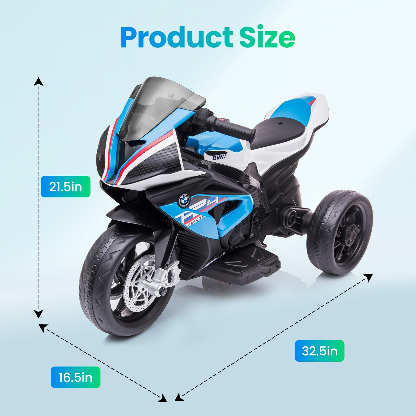 Kids Ride On Motorcycle 12V BMW Licensed Electric Toy Bike with MP3 for Age 3-6