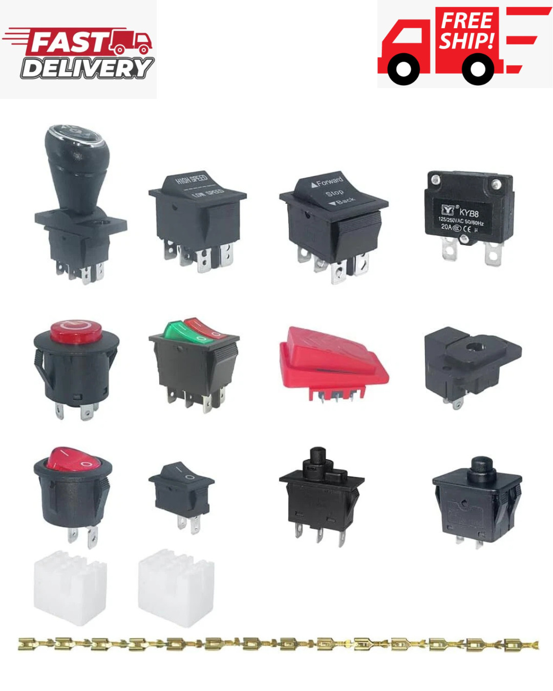 14PCS Set of Switch Kit for Power Wheels Kid’S Ride on Toys Replacement Parts, F