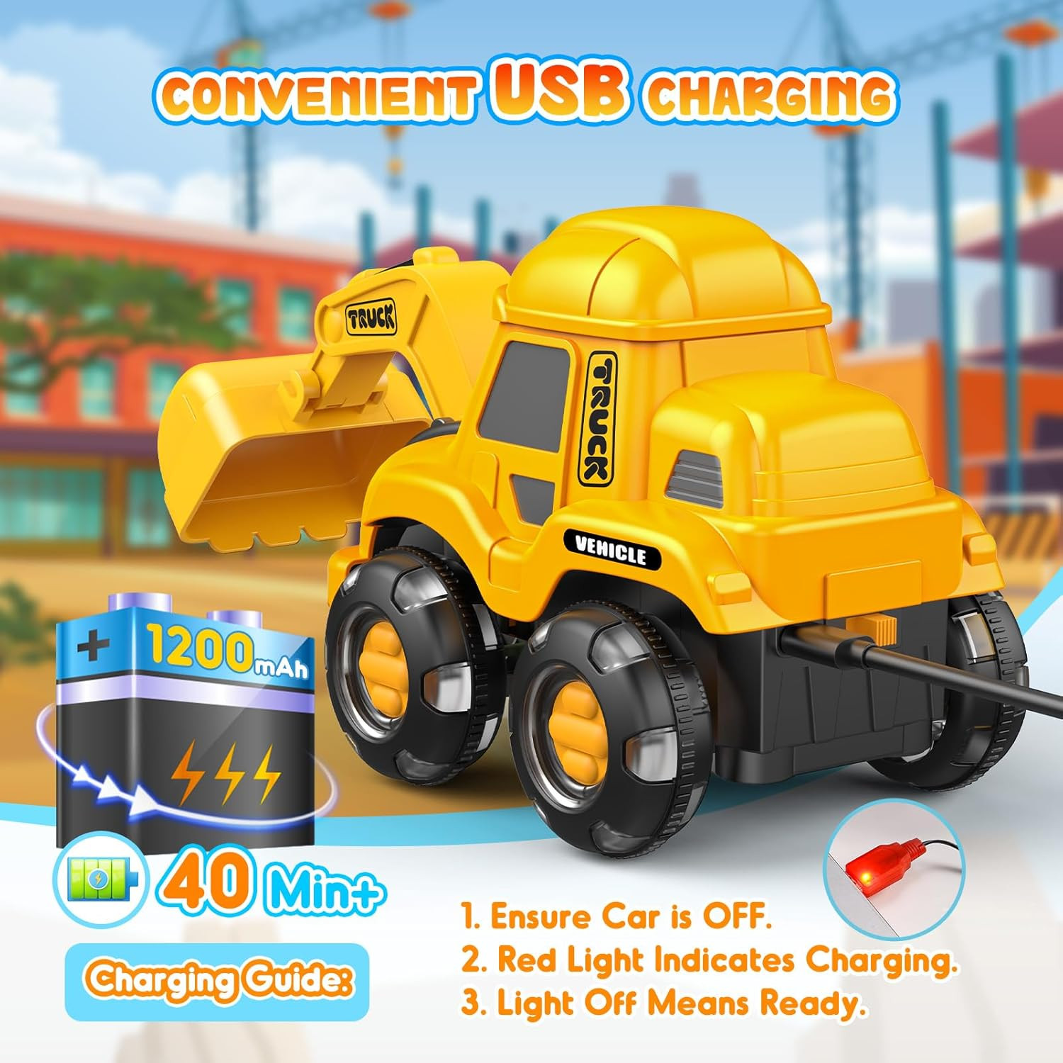 Toddler Remote Control Car with Flashing Light Wheels for 2 3 4 5 6 Year Old Boy