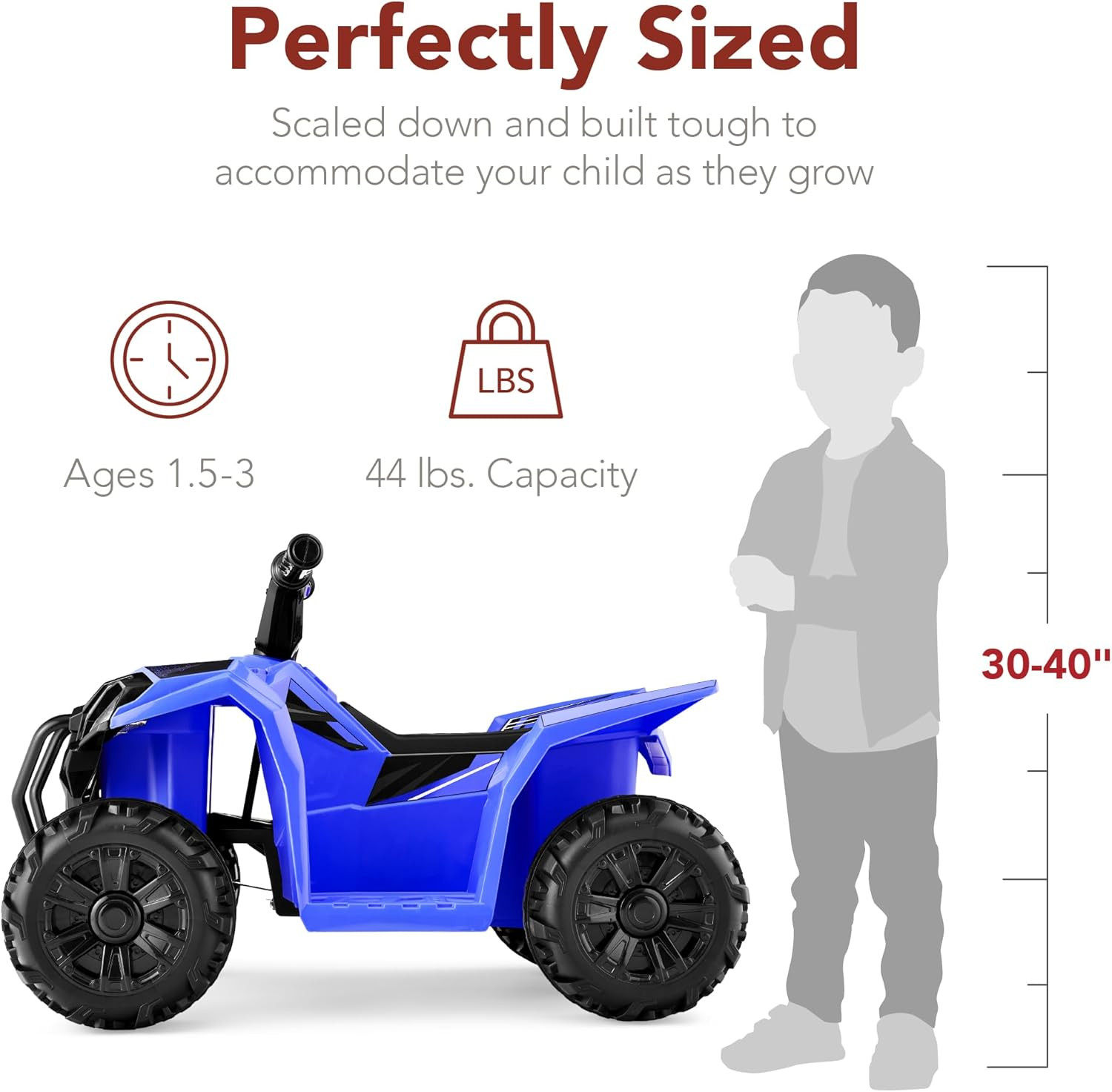 6V Kids Ride on Toy, 4-Wheeler Quad ATV Play Car W/ 1.8MPH Max Speed, Treaded Ti