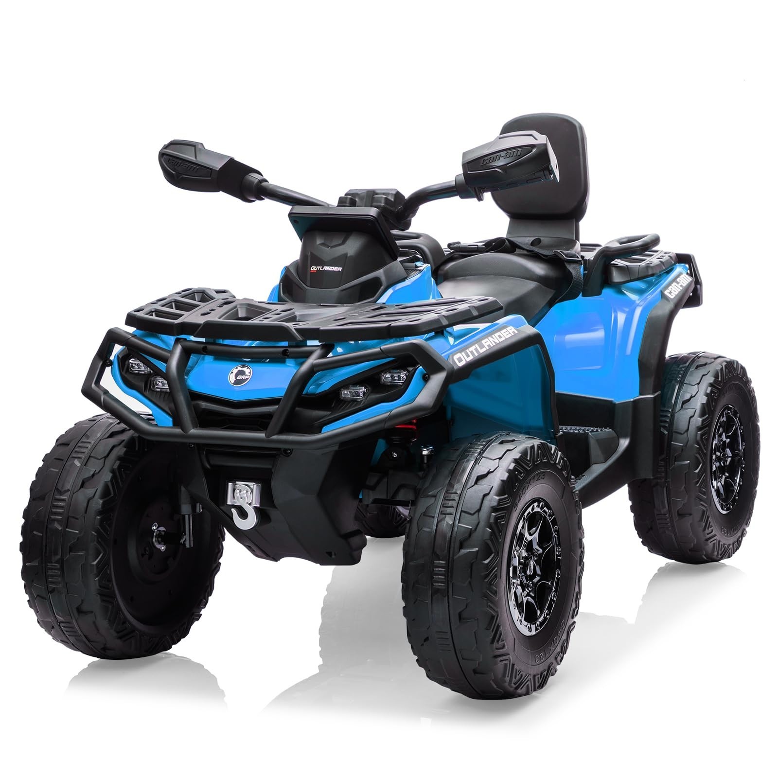 24V Kids Ride On Car Electric ATV Toy Car 2 Seaters LED Light For Christmas Gift