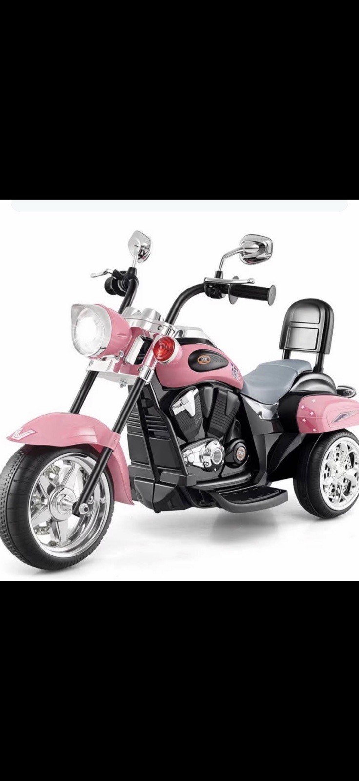 Pink Battery Operated Ride-On Motorcycle Toy for Ages 3-7 Years