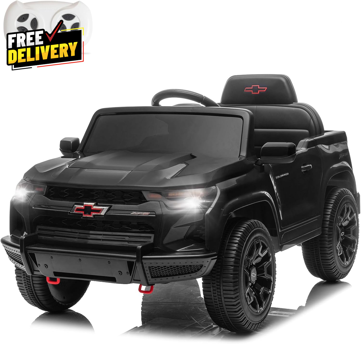 Licensed Chevrolet Colorado 12V Electric Ride-On Car for Kids w Remote Control