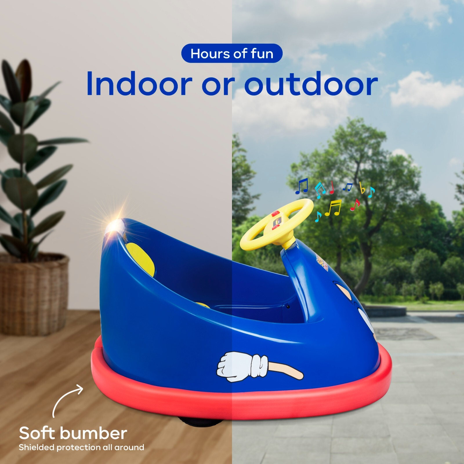 Sonic the Hedgehog Electric Bumper Car 2 Speed for kids 360 degree turning