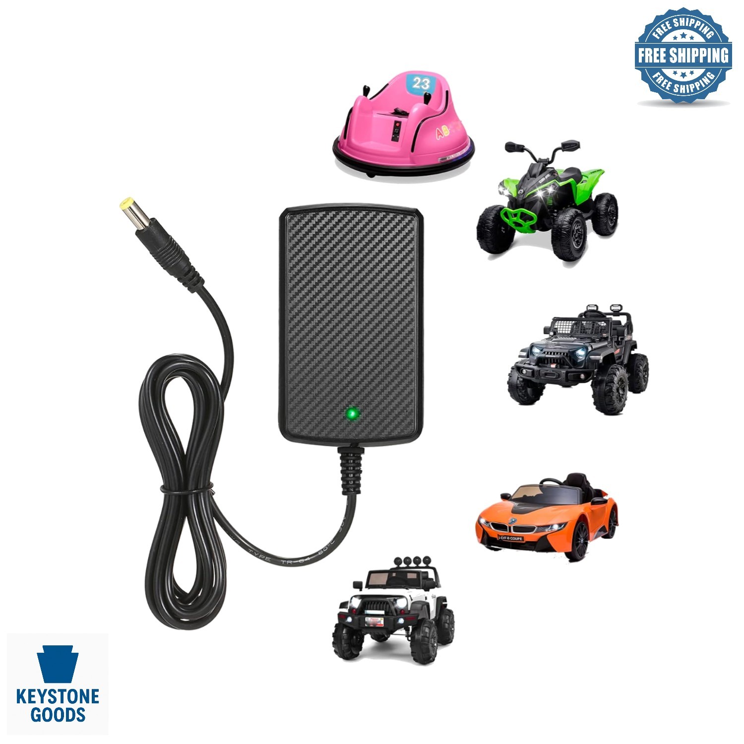 12V Kids Ride On Car Battery Charger – Fast Charging for SUV & More