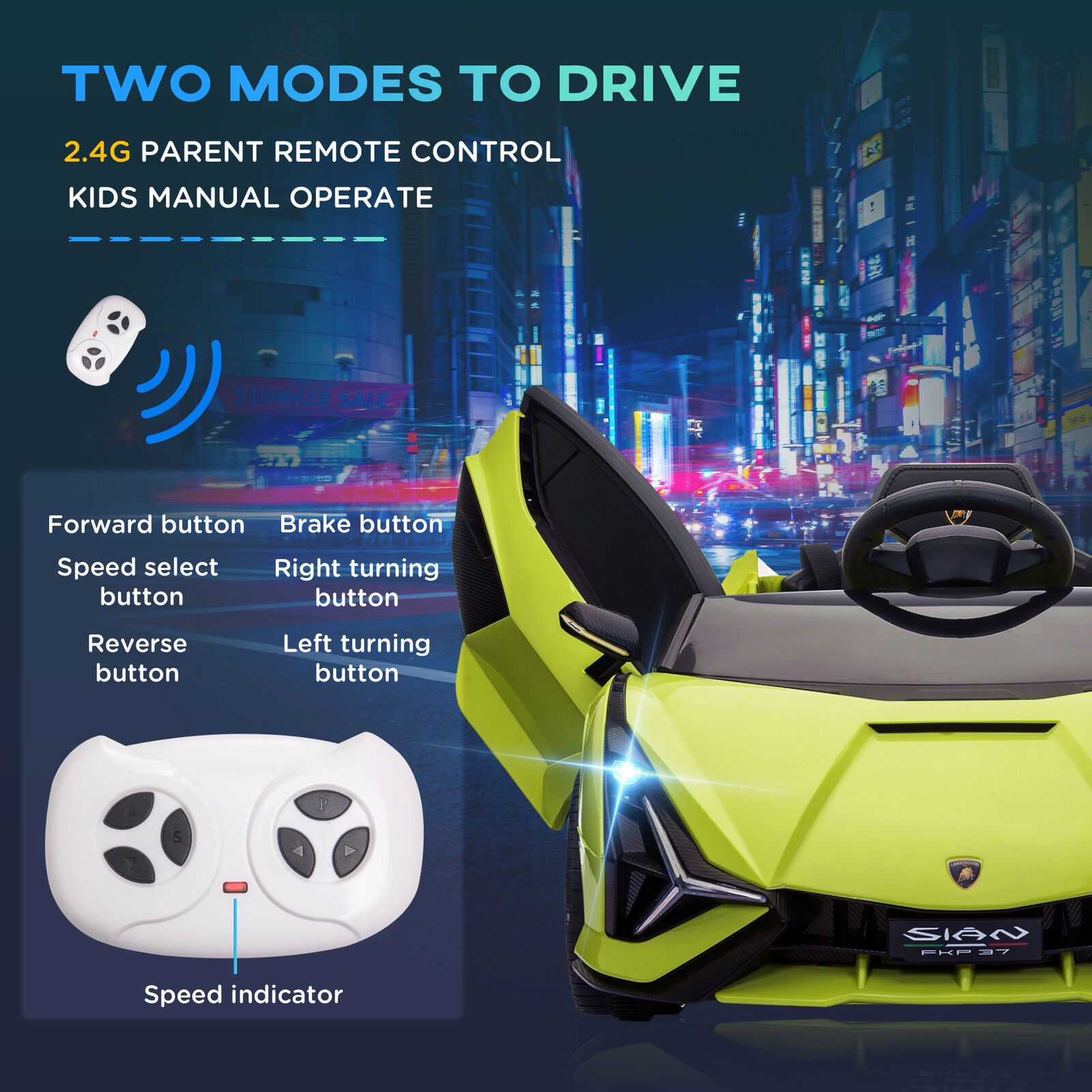 12V Electric Kids Ride On Car Toy with Remote Control MP3 Player for 3-5 Year